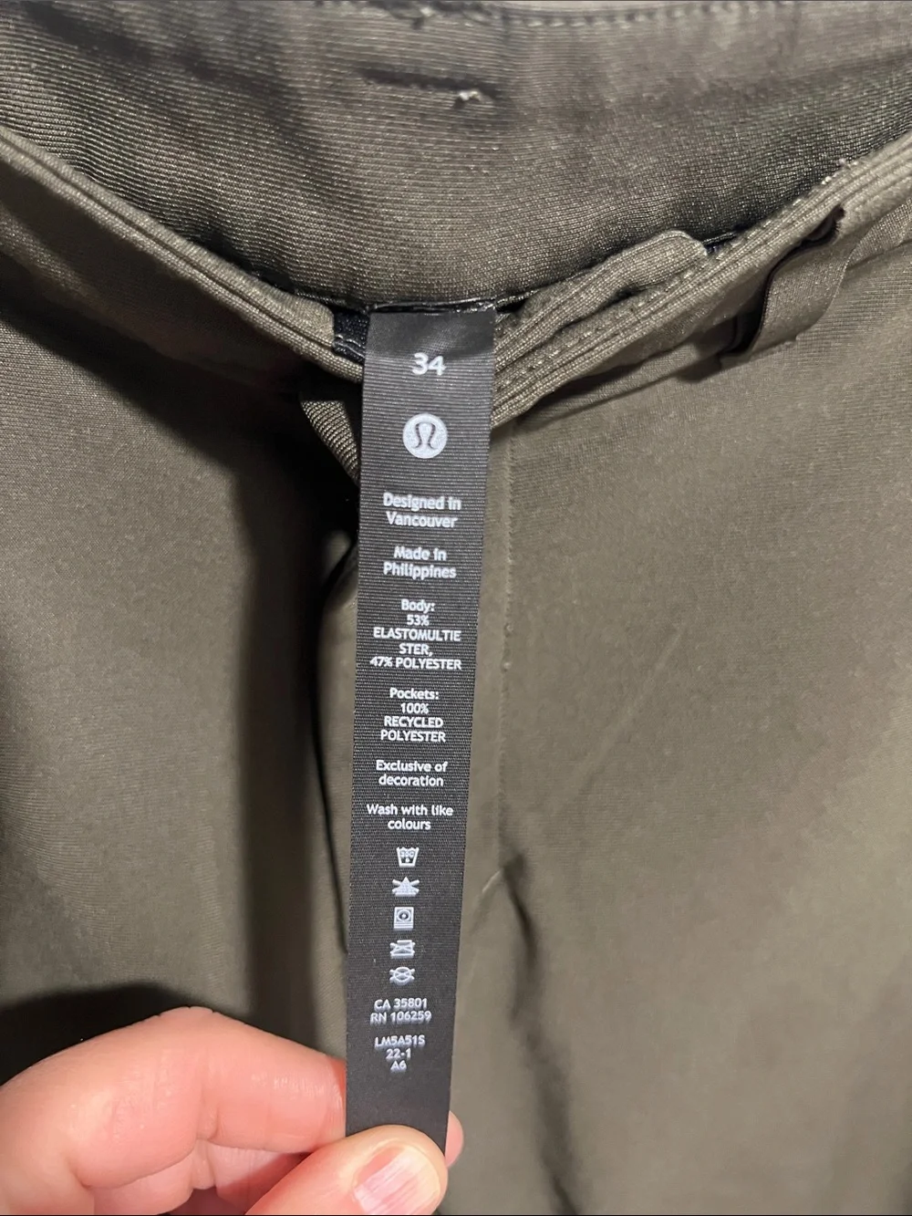 lululemon athletica Olive Green ABC Trouser 34